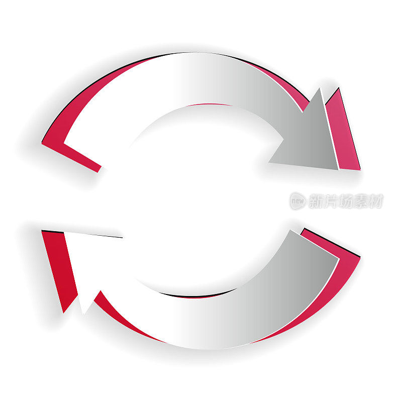 Paper cut Refresh icon isolated on white background. Reload symbol. Rotation arrows in a circle sign. Paper art style. Vector